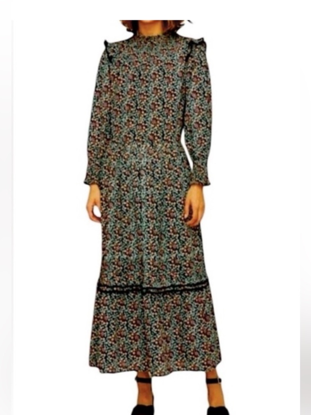 Roller Rabbit etoiles janni constellation floral Long Sleeve Maxi Dress xs